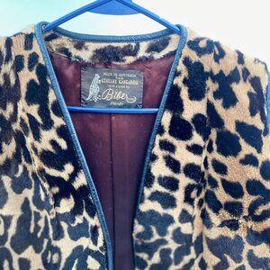 Vintage Biber Furs of Syndney AU, Leopard Print Genuine Kangaroo Vest